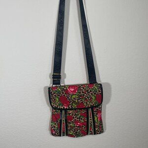 Betsey Johnson Leopard Rose Zipper Crossbody Purse Bag